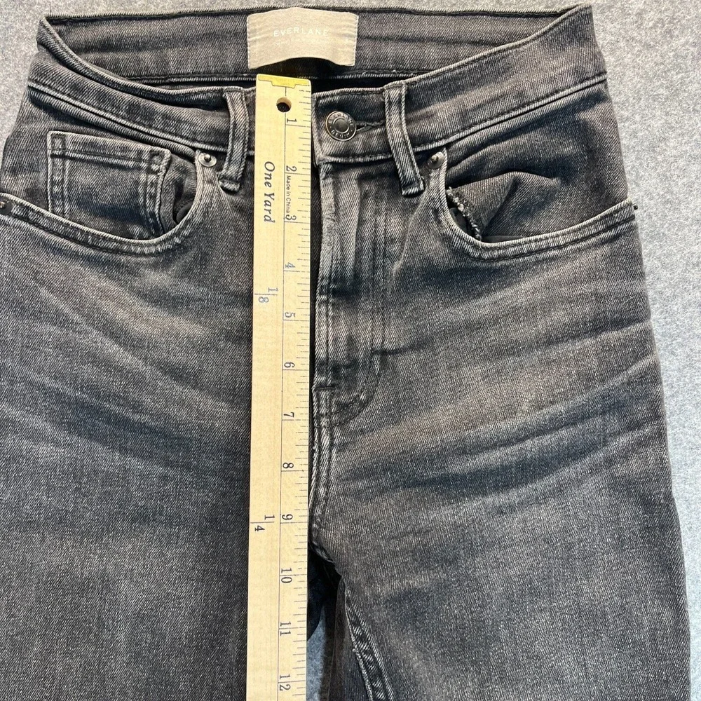 Everlane Jeans Women's Size 23 The High Rise Straight Leg Black Stretch‎ Denim